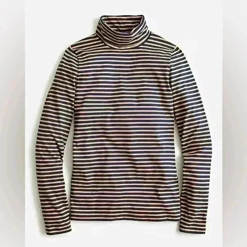 NWT J.Crew Tissue turtleneck in stripe | Size XXS